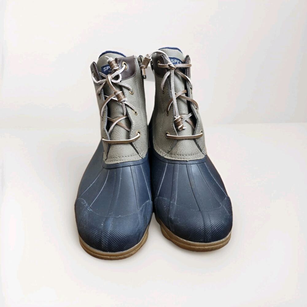 Sperry Syren Gulf Duck Boots Ankle Zip Rubber Waterproof Women’s Size 8.5 Preppy